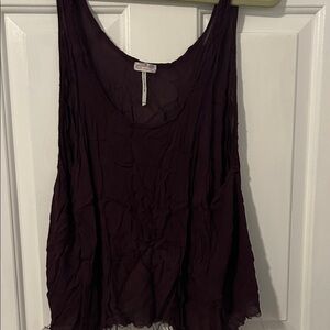 Free People Purple Crinkle Tank Top